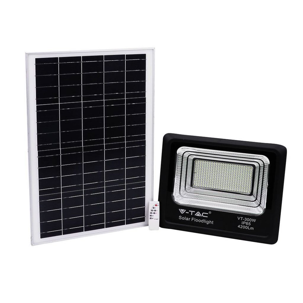 Projecteur LED solaire 50 W — IP65, 6000K