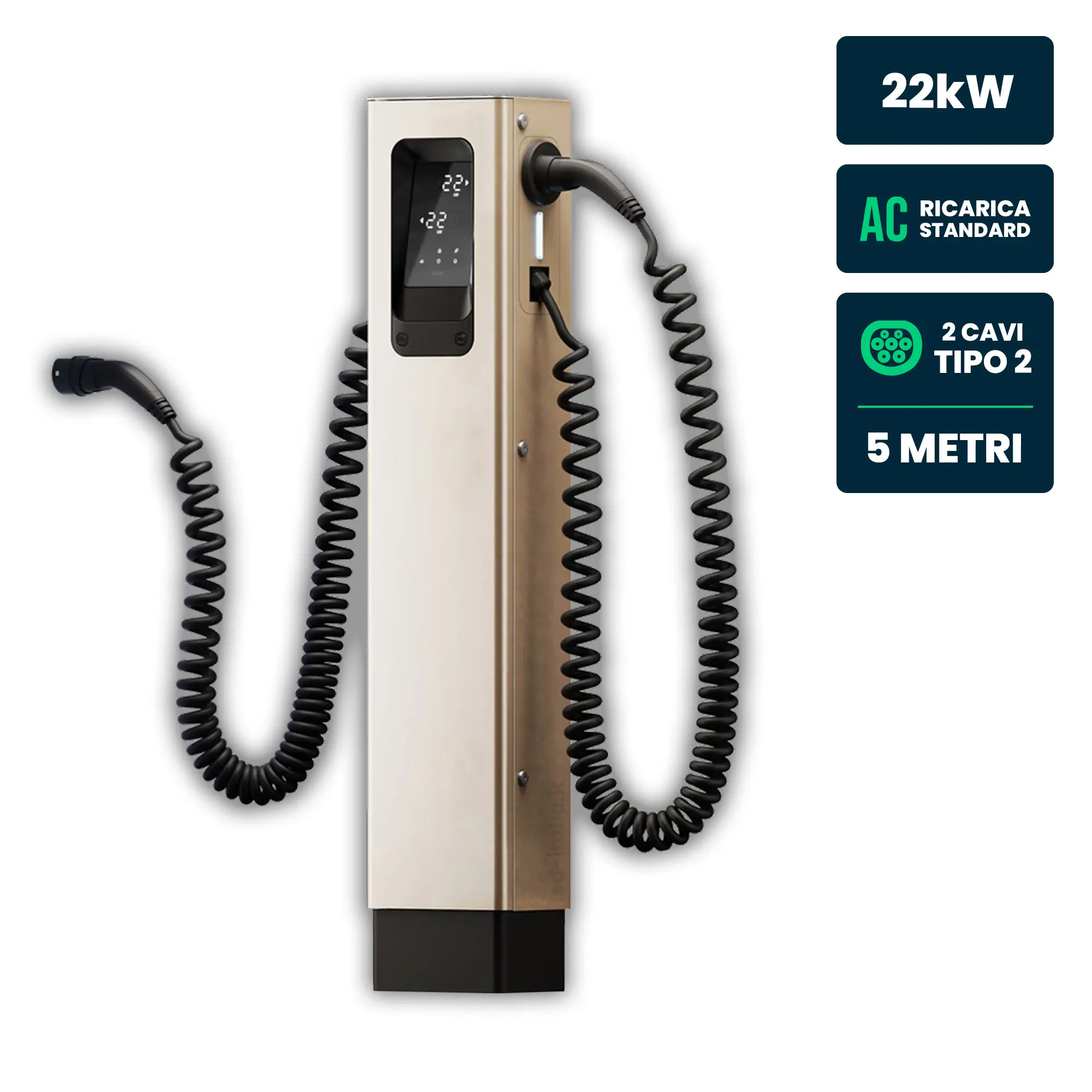 Borne de recharge véhicule électrique 22,2 kW — Triphasé (UT01IT64TCPI5S)