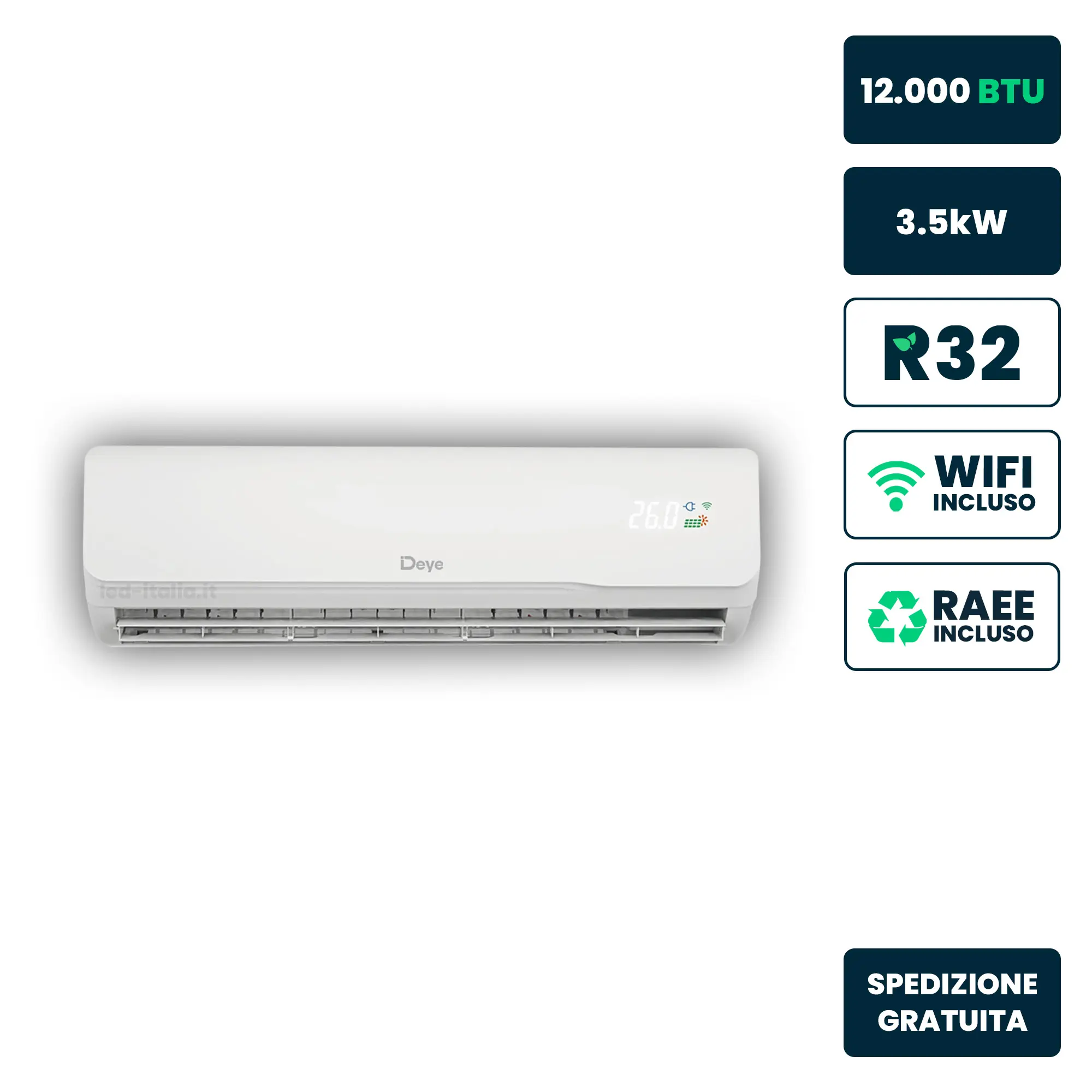 Climatiseur ou pompe à chaleur à assistance solaire 3500 W — R32