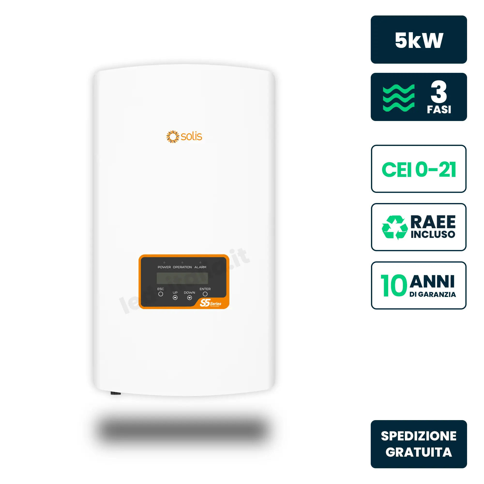 Onduleur solaire 5 kW — Solis (S5-GR3P5K)