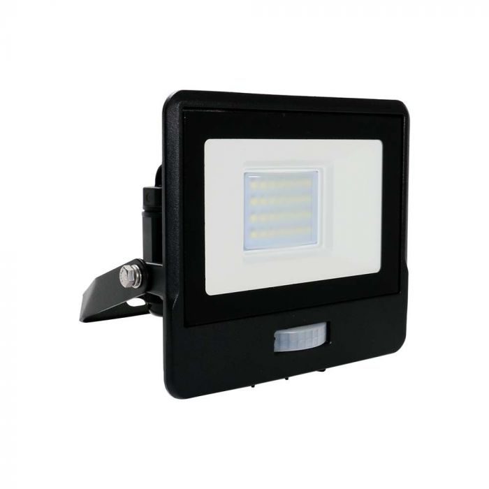 Projecteur LED 20W avec détecteur PIR VT-128S - Éclairage extérieur intelligent noir 4000K