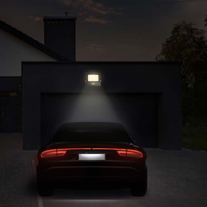 Projecteur LED 20W avec détecteur PIR VT-128S - Éclairage extérieur intelligent noir 4000K — 4000K Day White — vue 2
