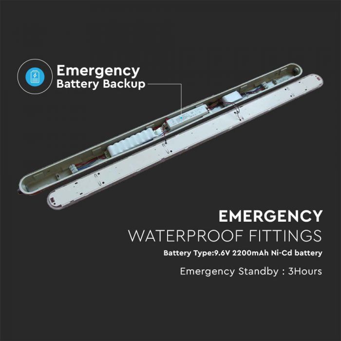 VT-150148E Lampe LED Wp 48W Fitting 150cm Puces Samsung & Kit Em Couvercle Lait + Pinces Ss 6400K — 6500K White — vue 10