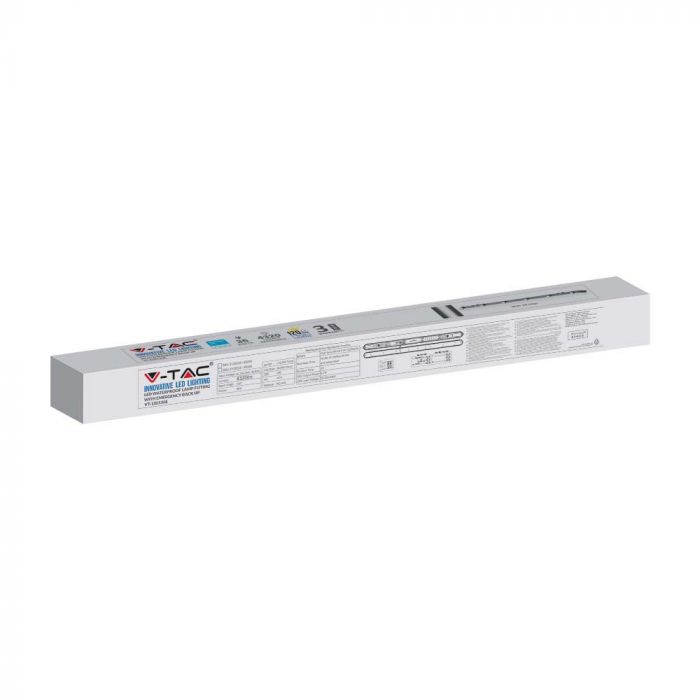 VT-120136E Raccord Lampe Wp LED 36W 120cm Puces Samsung & Kit Em Couverture Laiteuse+clips Ss 6500K — 6500K White — vue 3