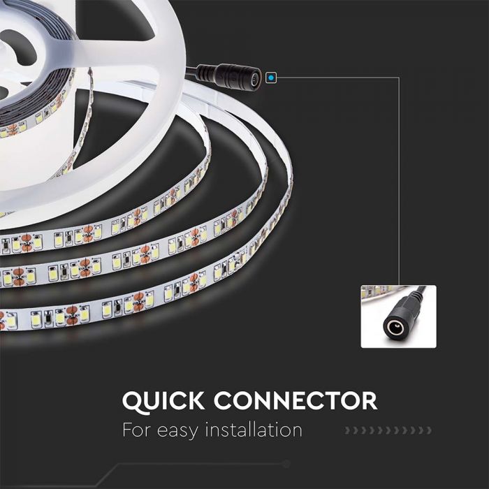 VT-2835 168 12w/m LED Strip Light 4000K IP20 24v (5m/rouleau)(prix Par M) — 4000K Day White — vue 8