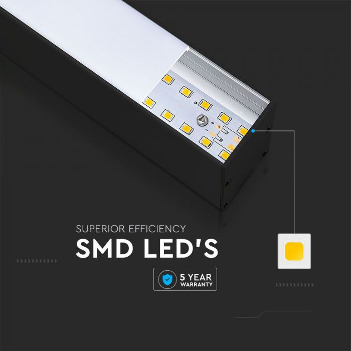 VT-7-40 40W Luminaire LED Linéaire Suspendu Puces Samsung 4000K Boitier Noir — 4000K Day White — vue 6