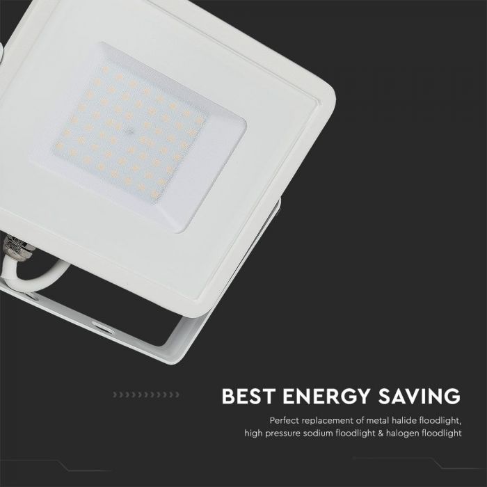VT-50 50W Projecteur LED SMD Puce Samsung 4000K Corps Blanc — vue 7
