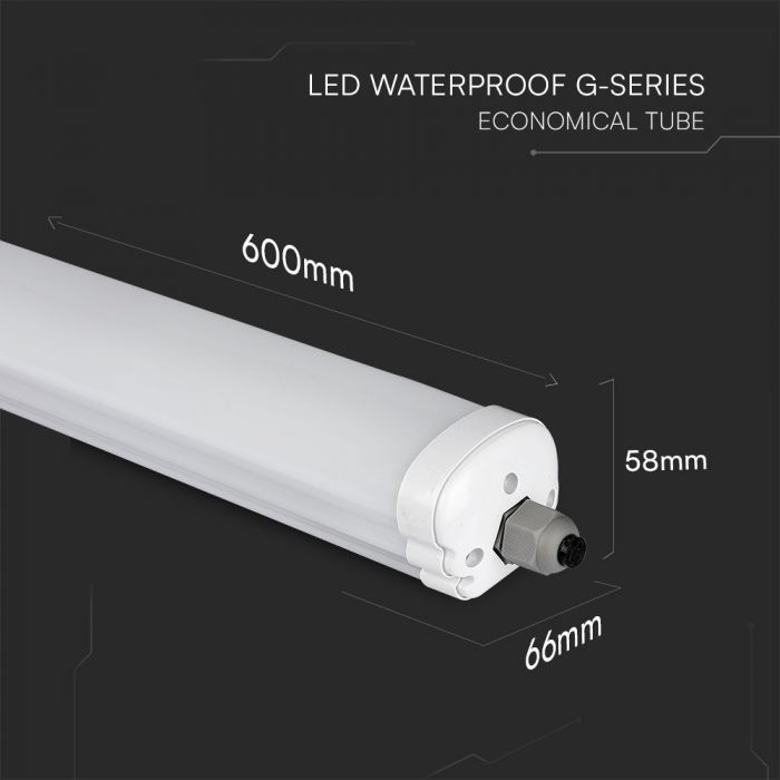 VT-6076S 18W Tube LED Étanches Série G 60cm Puces Samsung 4000K 120lm/w — 4000K Day White — vue 3