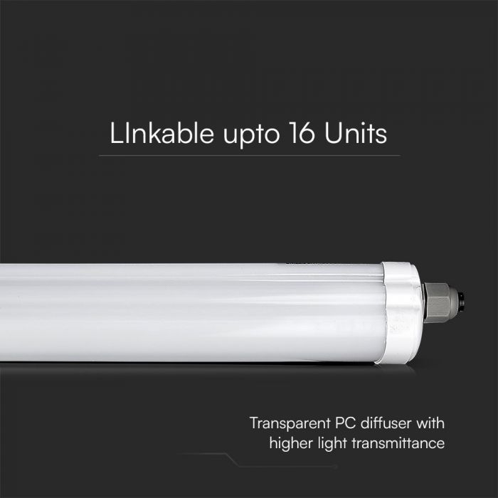 VT-6076S 18W Tube LED Étanches Série G 60cm Puces Samsung 4000K 120lm/w — 4000K Day White — vue 5
