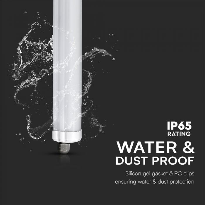 VT-6076S 18W Tube LED Étanches Série G 60cm Puces Samsung 4000K 120lm/w — 4000K Day White — vue 7