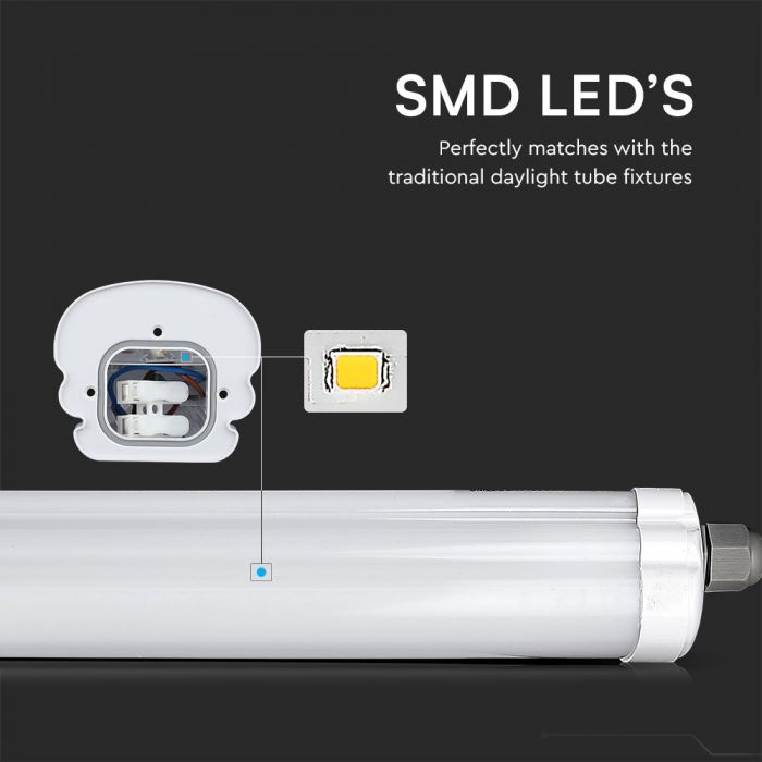 VT-1574S 48W Tube LED Étanches Série G 150cm Puces Samsung 4000K 120lm/w — 4000K Day White — vue 4