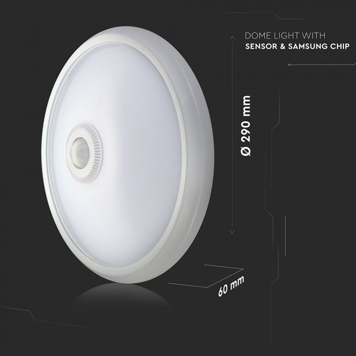 VT-13 12W LED Lampe Dome Sensor Puces Samsung 6400K — 6400K White — vue 4