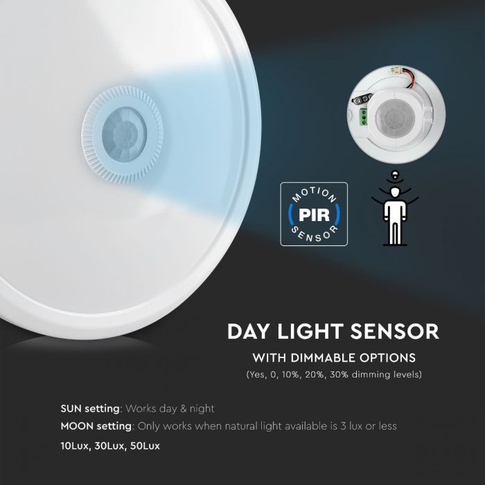 VT-13 12W LED Lampe Dome Sensor Puces Samsung 6400K — 6400K White — vue 7