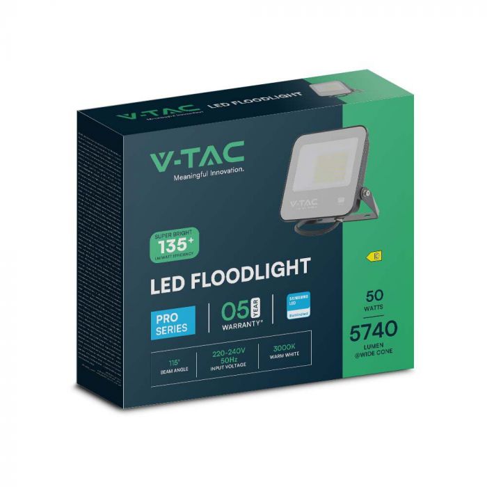 Projecteur LED 50W Samsung VT-4455 - Éclairage extérieur compact 6500K noir 135LM/W — 6500K White — vue 2