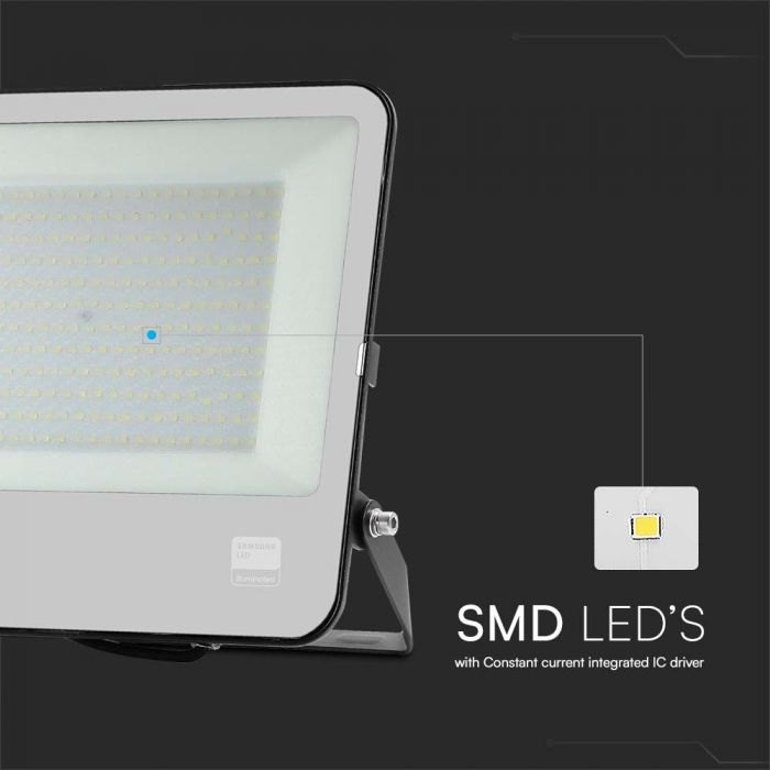 VT-44101 100W Projecteur LED Puce Samsung Fil 1m 6500K Corps Noir Verre Gris 135lm/w — vue 5