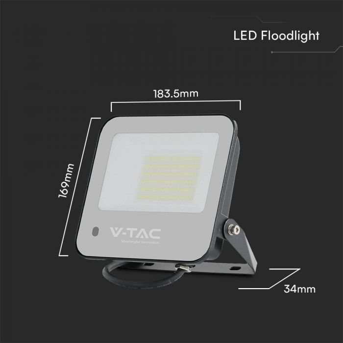 VT-44053 Projecteur LED 50W RGB + Blanc Corps Noir Verre Dépolé avec Télécommande IP65 — RGB+White — vue 2