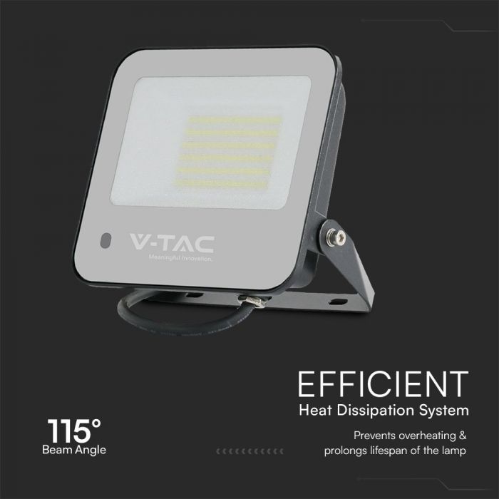 VT-44053 Projecteur LED 50W RGB + Blanc Corps Noir Verre Dépolé avec Télécommande IP65 — RGB+White — vue 4