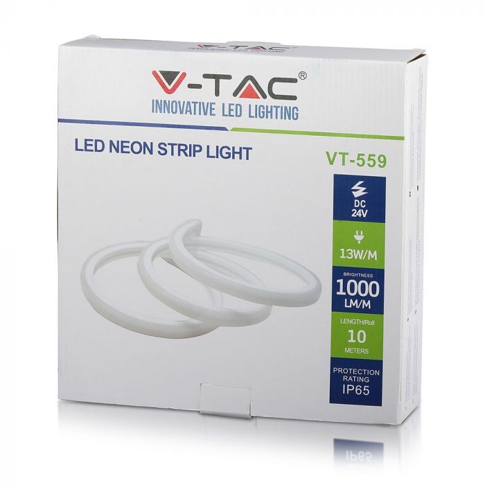 VT-559 13w/m Backlite Silicon Neon Flex 4000k,24v (10m/rouleau)(prix Par M) — 4000K Day White — vue 6