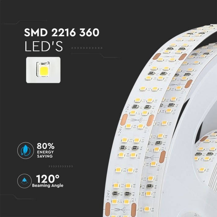 VT-2216-360 360led's LED Strip Light With 6400K IP20 30w/m (5m/roll)(prix Par M) — 6400K White — vue 9