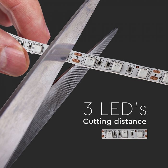 VT-5050-60 10.8w/m LED Strip Light 6400K IP20 12v (5m/roll)(price Per M) — 6400K White — vue 4