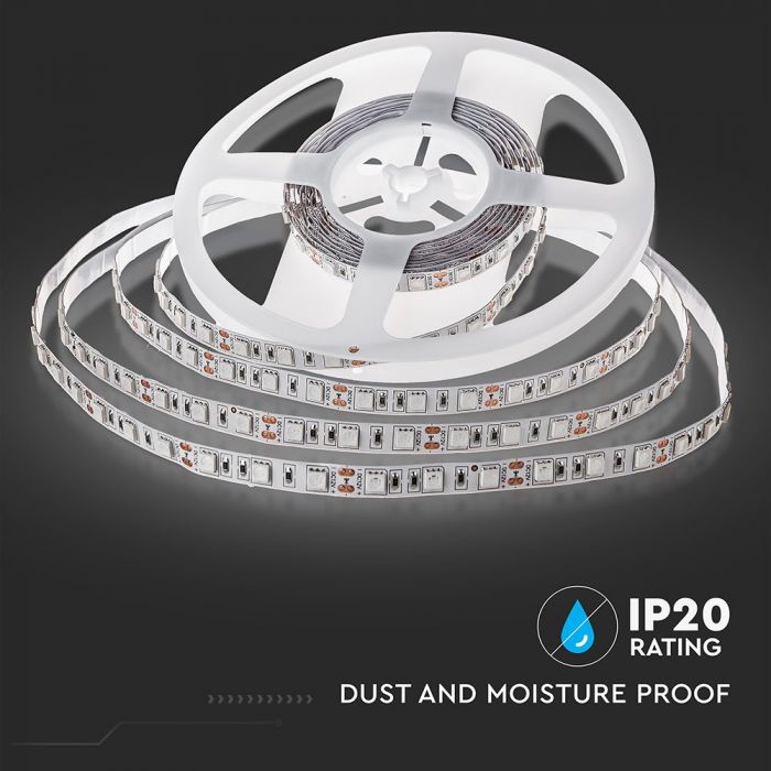 VT-5050-60 10.8w/m LED Strip Light 6400K IP20 12v (5m/roll)(price Per M) — 6400K White — vue 7