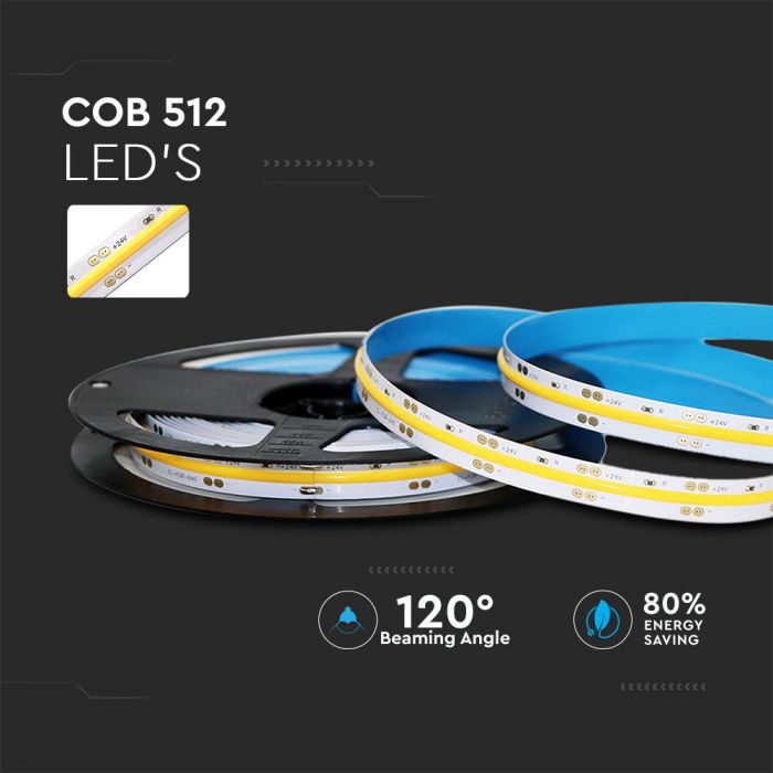 VT-COB 512 12w/m LED COB Striplight 4000K IP20 24v — 4000K Day White — vue 4
