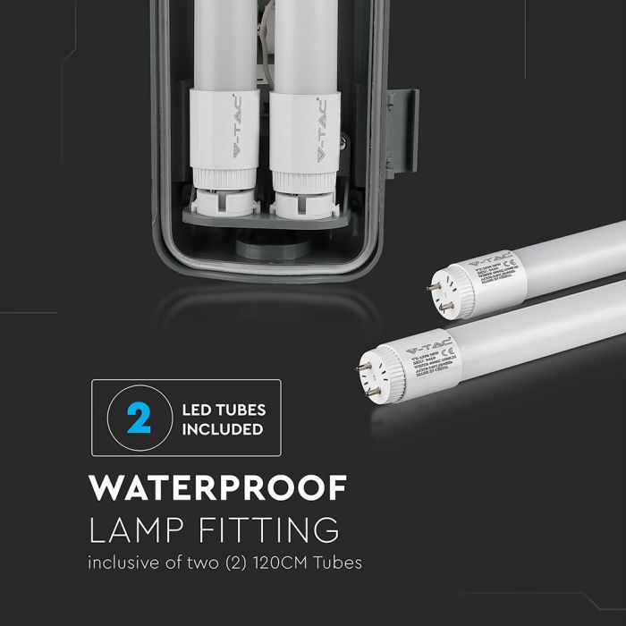 VT-12023 Raccordement Étanche 2x18w 120cmx2 4000K — 4000K Day White — vue 17
