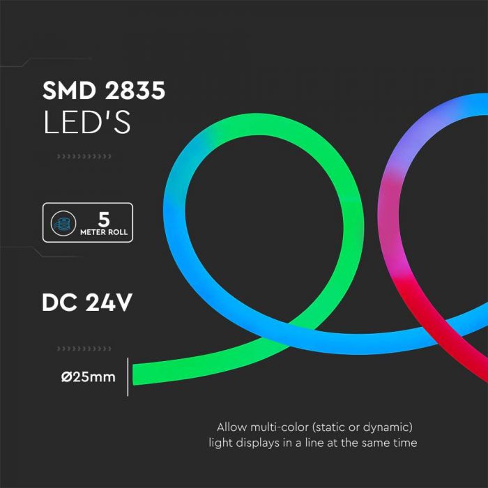 Neon Flex VT-561 10W/m RGB 24V Rouleau 10m — RGB — vue 5