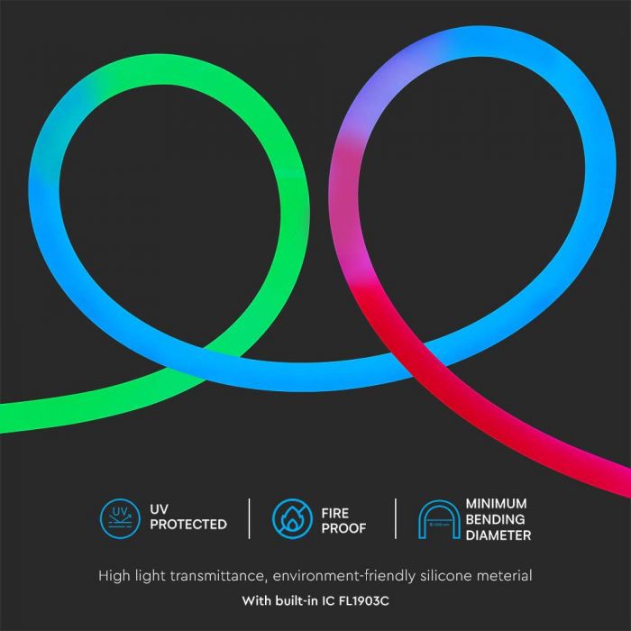 Neon Flex VT-561 10W/m RGB 24V Rouleau 10m — RGB — vue 7