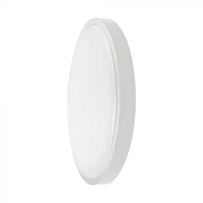 VT-8630S 36W LED Dome Light Sensor Puces Samsung 4000K Rd Cadre Blanc IP44