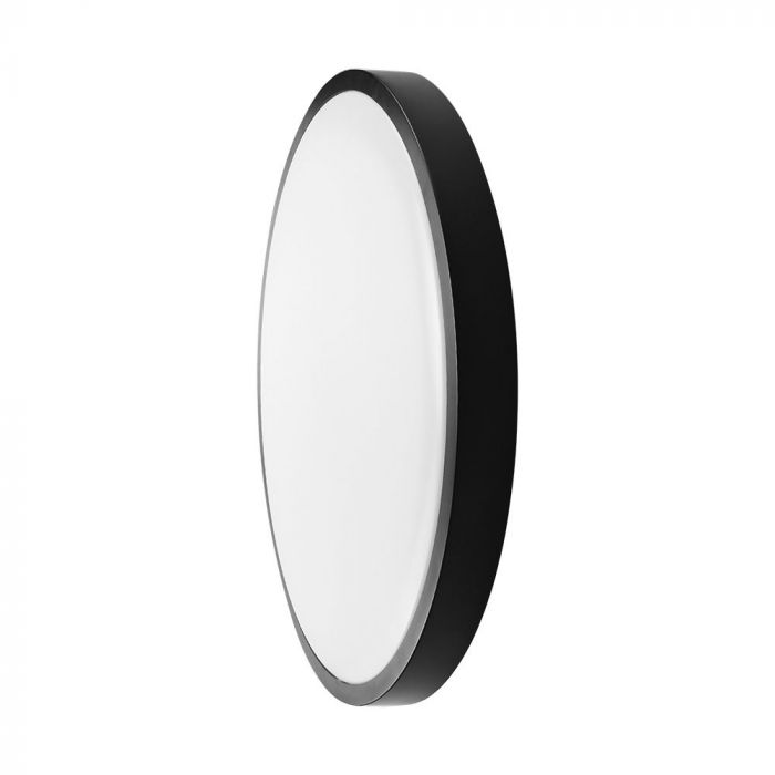 VT-8618S 18W LED Dome Light Sensor Puces Samsung 4000K Rd Cadre Noir IP44
