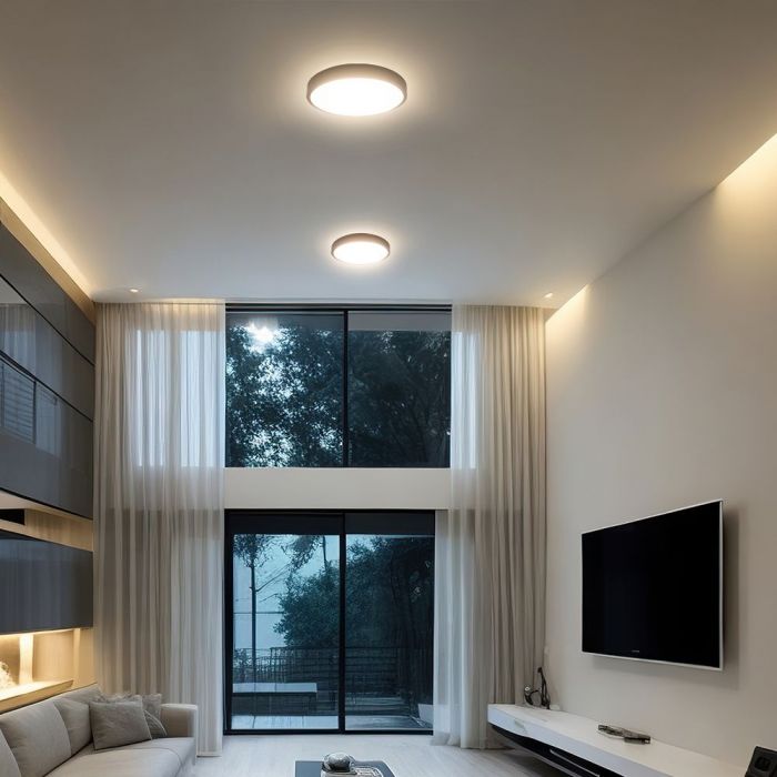 VT-8618S 18W LED Dome Light Sensor Puces Samsung 4000K Rd Cadre Noir IP44 — 4000K Day White — vue 5