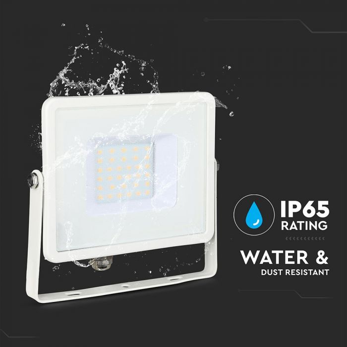 VT-30-1 30W Projecteur LED puce Samsung avec câble 1m 6400K corps blanc — vue 5