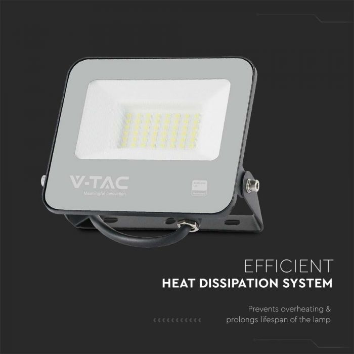VT-4435 Projecteur LED 30W 6500K Corps Noir Verre Gris 185LM/W — vue 5