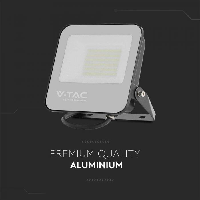 VT-4435 Projecteur LED 30W 6500K Corps Noir Verre Gris 185LM/W — vue 7