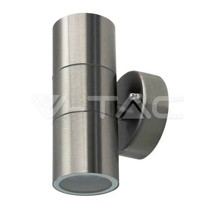 Raccord mural GU10 2 voies acier inoxydable VT-7622