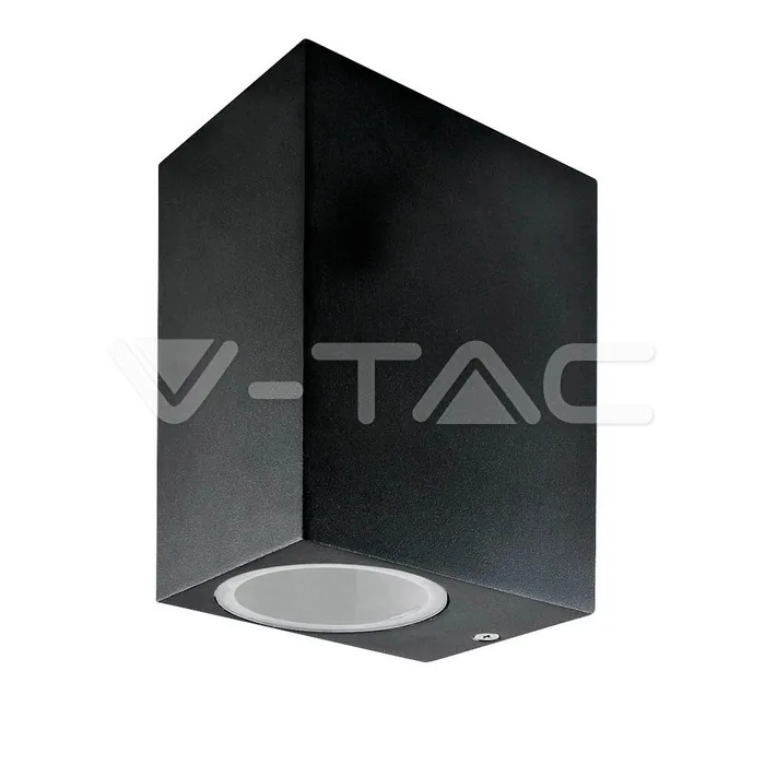 Raccord mural GU10 2 voies aluminium carré VT-7652